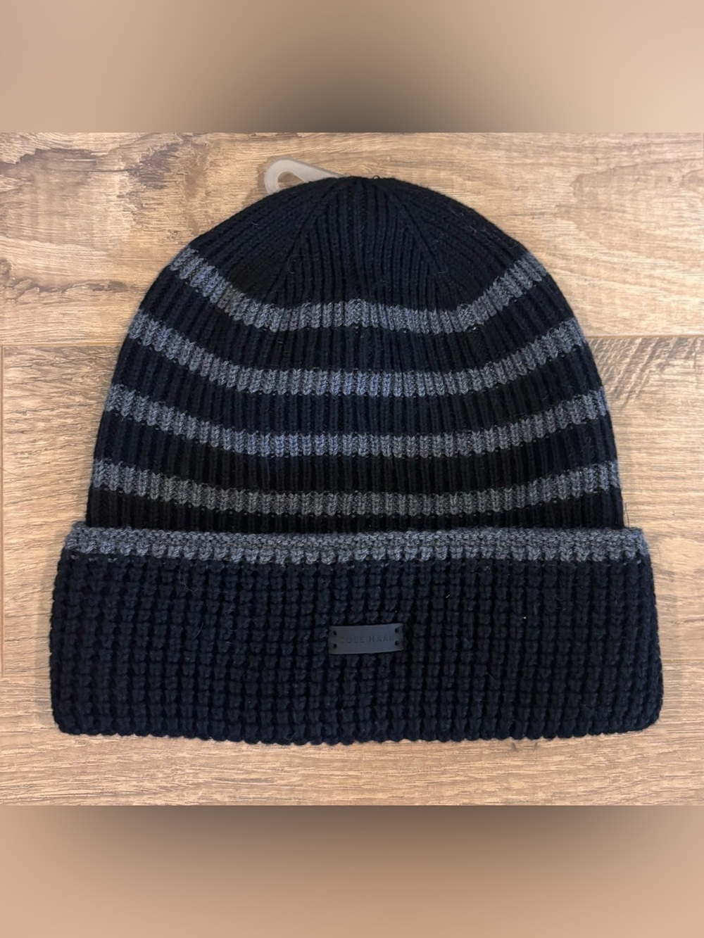 Cole Haan Men’s Heritage Stripe Cuffed Beanie NWOT